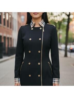 La El Couture Black Military Style Mini Dress XL